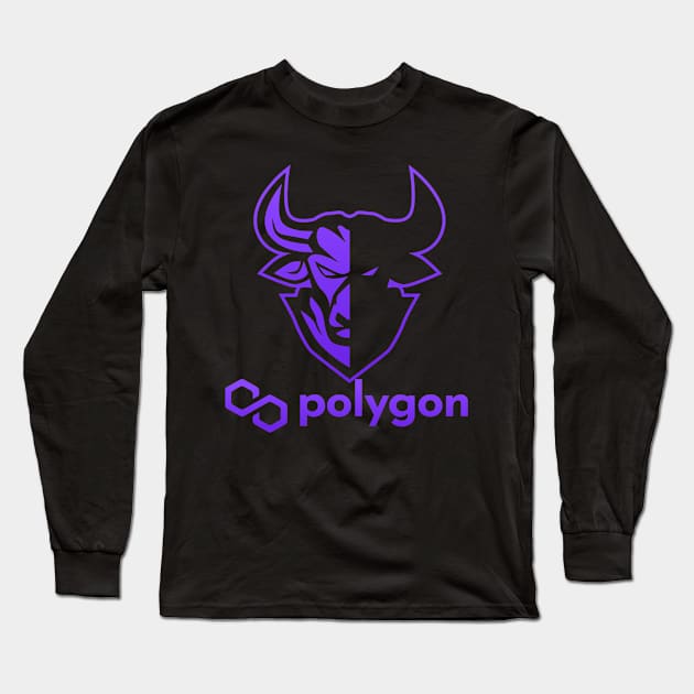 Polygon Matic coin Crypto coin Cryptocurrency Long Sleeve T-Shirt by JayD World